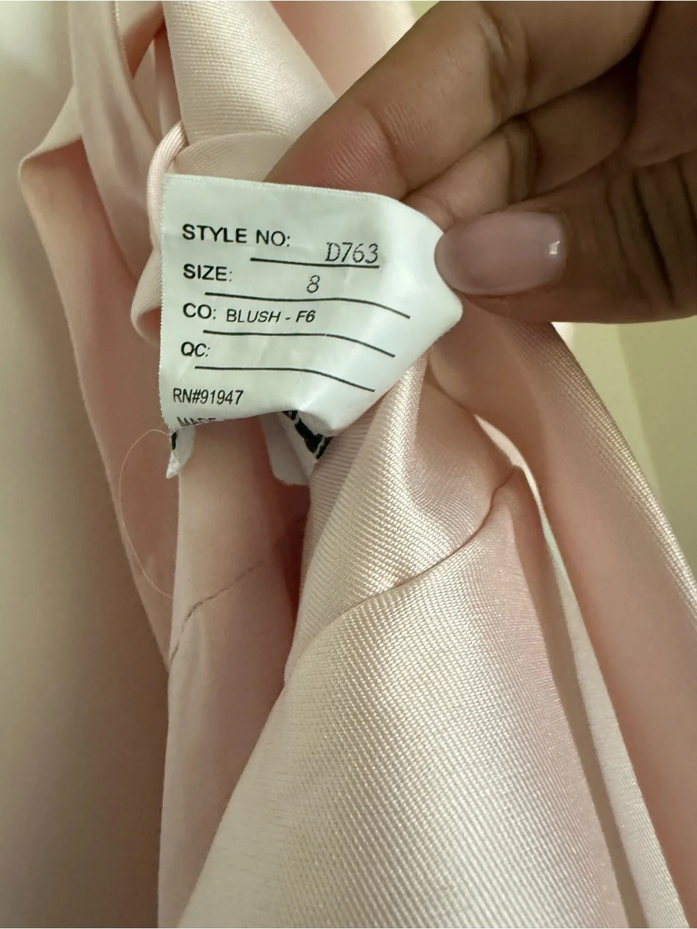 ALFRED SUNG Pale Pink Satin Dress - Picture 5 of 5